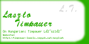 laszlo timpauer business card